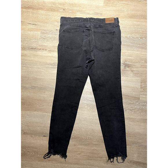 Madewell Women's Jeans 32 9" High-Rise Skinny Black Button Fly Raw‎ Hem EUC - Picture 7 of 10